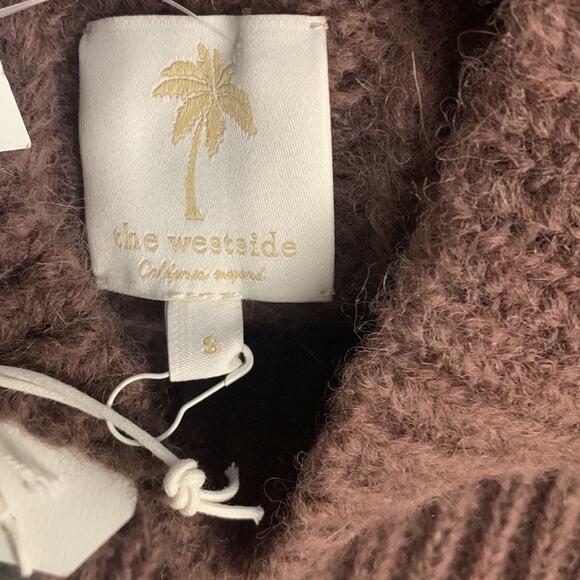 The Westside Cabled Pullover Long Sleeve Sweater Brown Alpaca Wool Sweater NWT - Picture 6 of 6